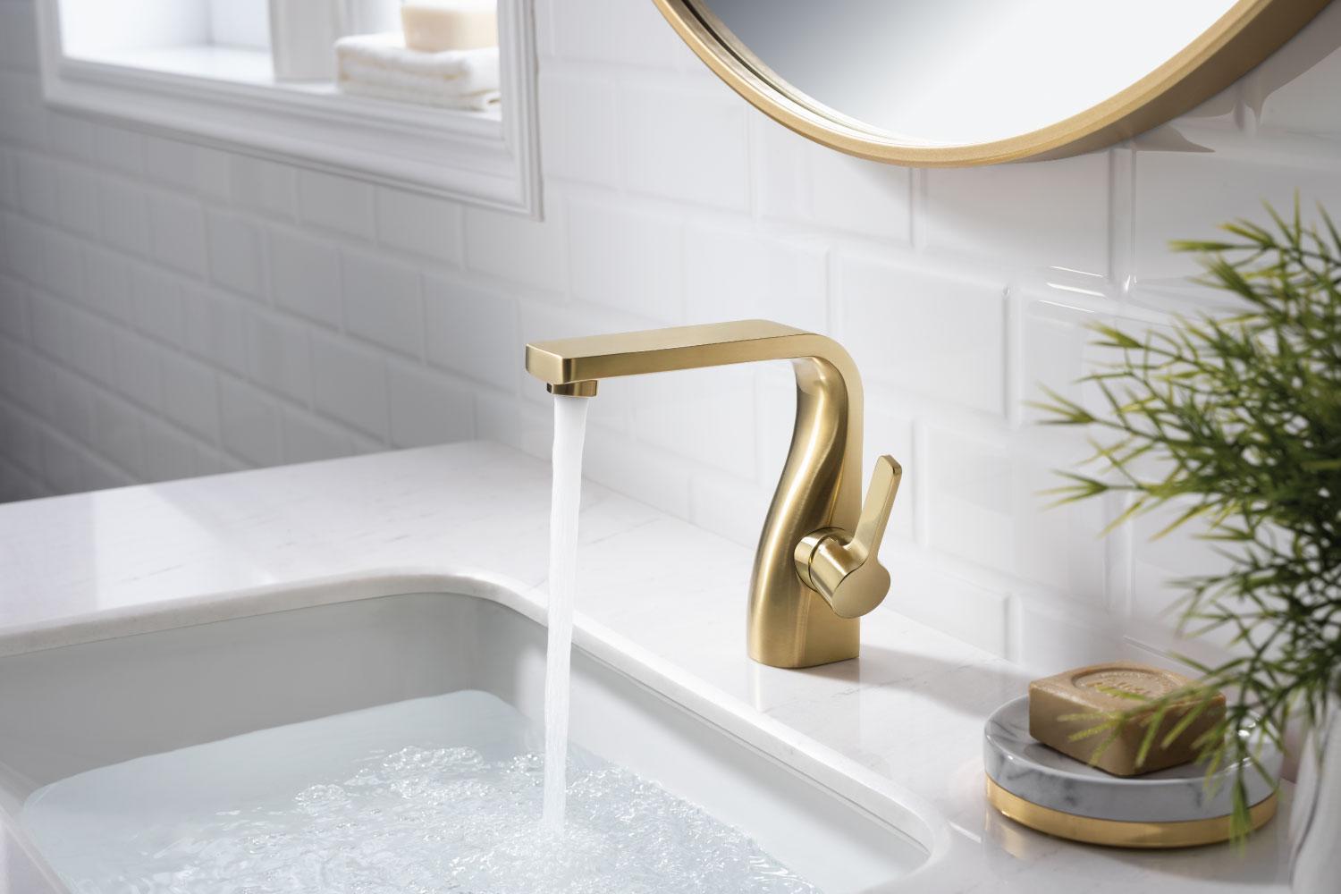 satin brass single hole faucet
