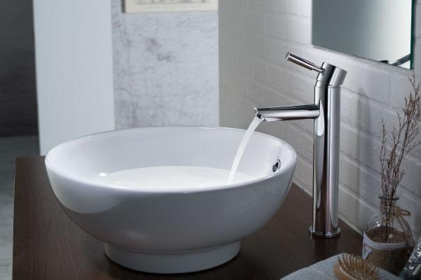 round modern vessel faucet