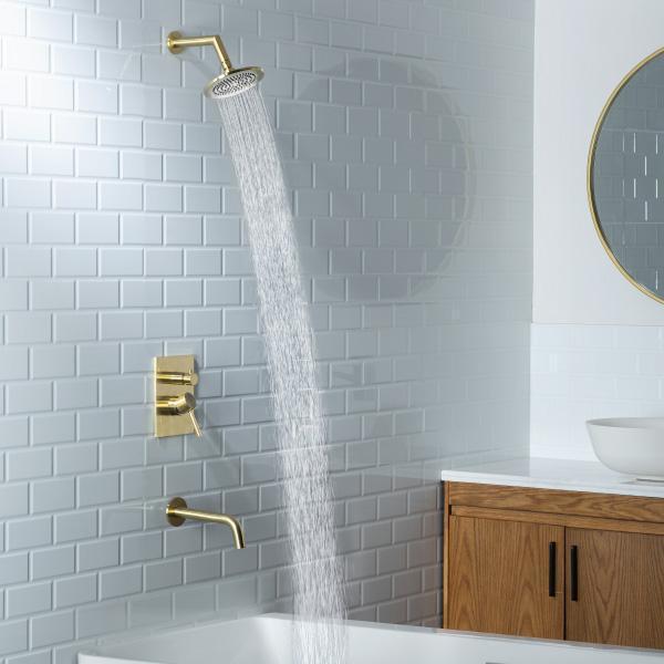 gold tub shower faucet